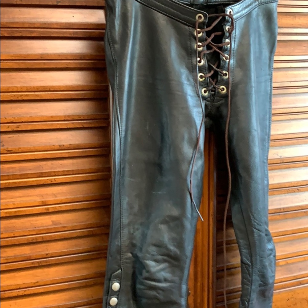 VINTAGE MOTO LEATHER PANTS - Picture 5 of 16